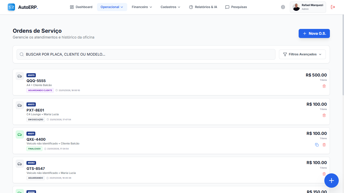 Lista de Ordens de Serviço